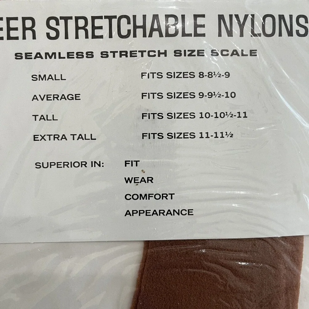 Vintage Anthony's - 1970's - Size B - 9.5-10 CINNAMON Seamless Nylon Stockings